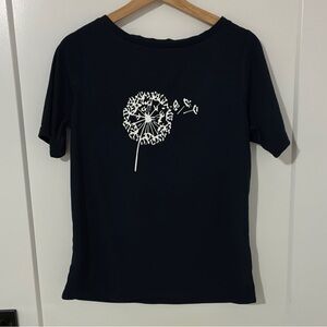 NWT Navy Blue Dandelion Print Women's Top small